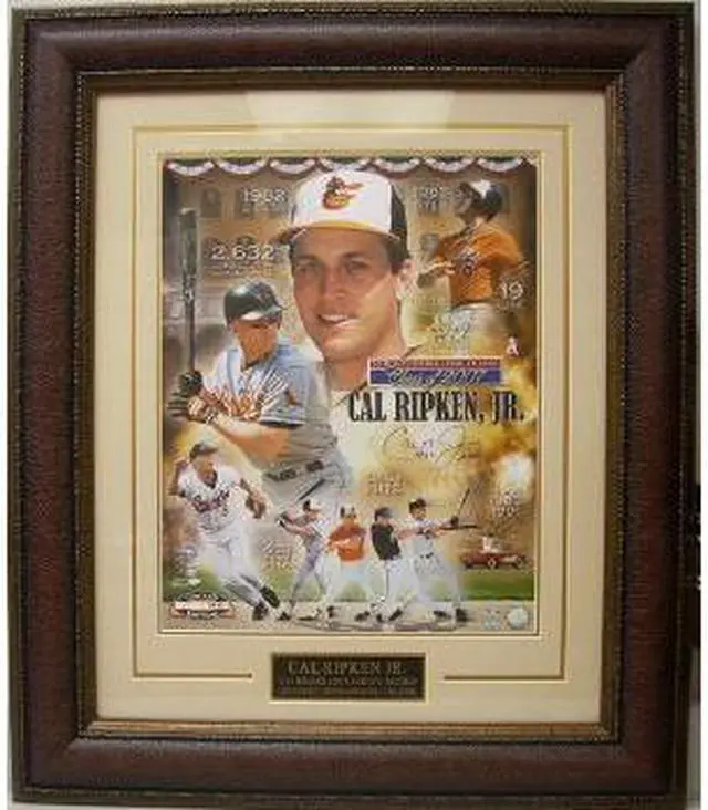 Alt view image 2 of 3 - Cal Ripken, Jr. signed Baltimore Orioles Collage 16x20 Custom Framed HOF 2007