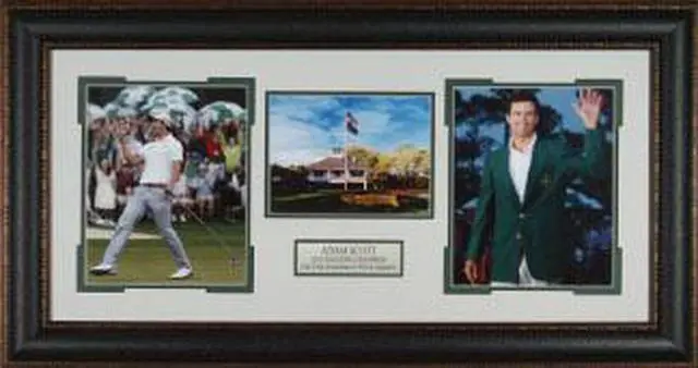 Main image of Adam Scott unsigned 2013 Masters Champion 3 Photo Leather Framed