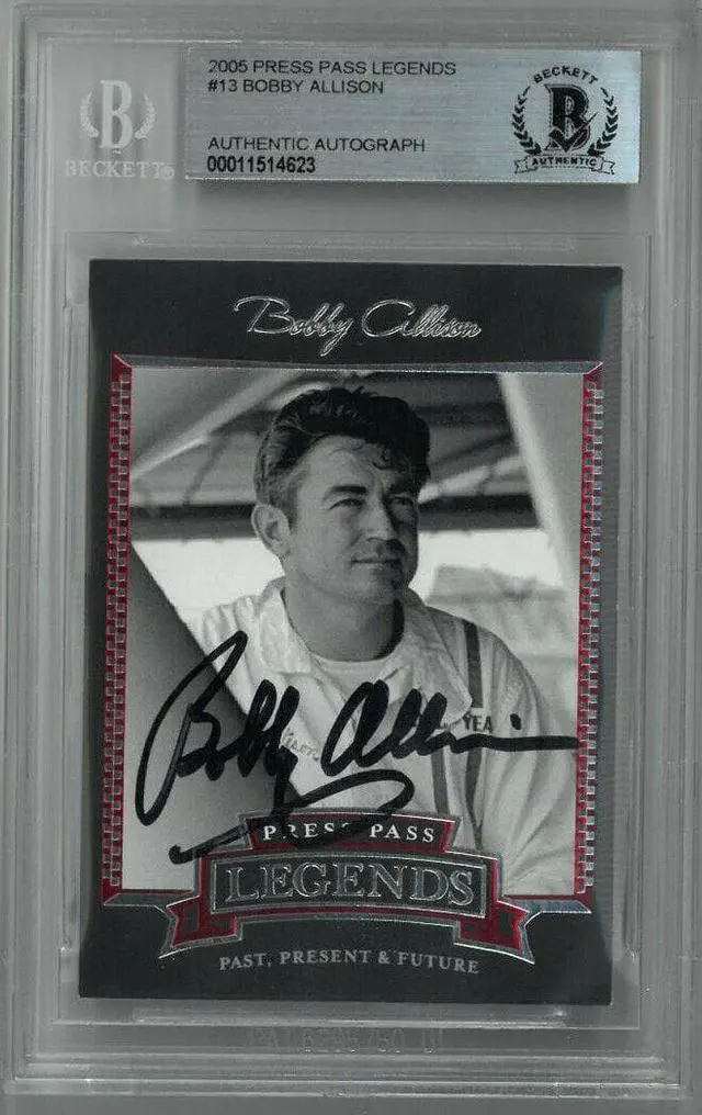 Main image of Bobby Allison signed NASCAR 2005 Press Pass Legends Card #13- Beckett BAS #00011514623