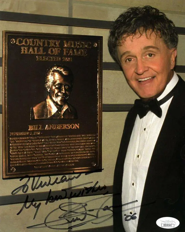 Main image of Whisperin' Bill Anderson signed Country Music Hall of Fame Color 8x10 Photo To Vivian My Best Wishes- JSA Hologram #DD39341
