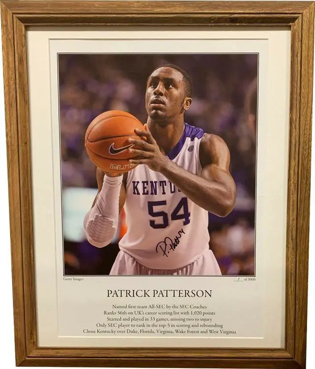 Main image of Patrick Patterson signed Kentucky Wildcats 13x18 Photo Custom Framing #54