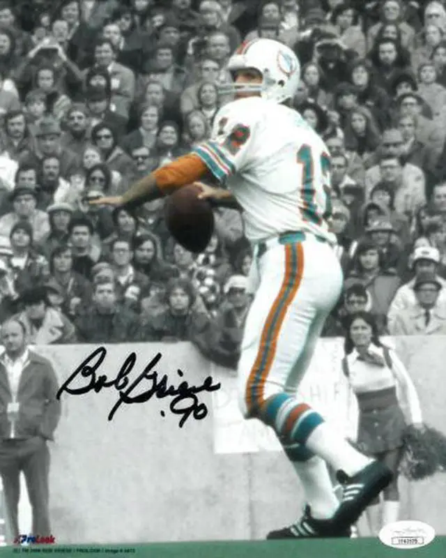 Main image of Bob Griese signed Miami Dolphins Spotlight 8x10 Photo '90- JSA Hologram (Hall of Fame)