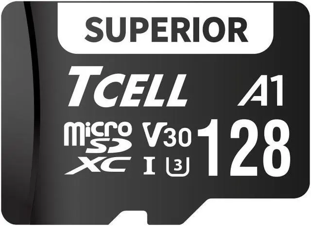 Main image of TCELL Superior 128GB microSDXC A1 USH-I U3 V30 100MB/s Full HD & 4K UHD Memory Card with Adapter