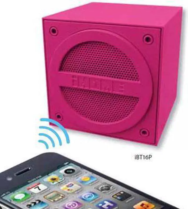 Main image of iHome iBT16PPC Mini Speaker Cube (Pink)