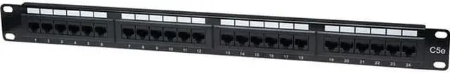 Alt view image 2 of 9 - Intellinet Cat5e Patch Panel, 24-Port, UTP, 1U, Black