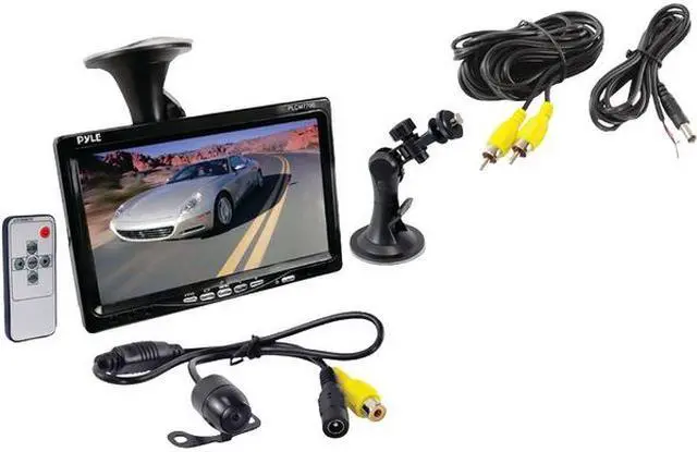 Alt view image 7 of 7 - Pyle PLCM7700 7 Window Suction-Mount LCD Widescreen Monitor & Universal Mount Backup Color Camera with Distance-Scale