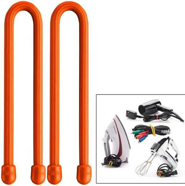Alt view image 3 of 15 - NITE IZE GT6-2PK-31 6" L, 1/4" W, Bright Orange Plastic Gear Tie, PK 2