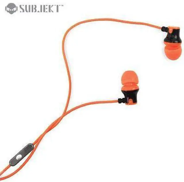 Alt view image 5 of 7 - Subjekt AMP-M1152 AMP'D Earphones with Microphone - Orange