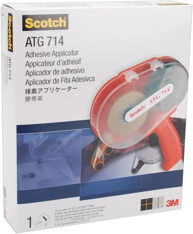 Alt view image 3 of 6 - 3M Scotch 714 ATG Adhesive Applicator: For 1/4" ATG tape (Red) - OEM