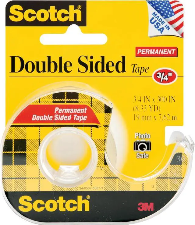 Alt view image 2 of 8 - 3M MMM237 Doubte-Sided Tape- Permanent- .75in.x300in.- Transparent