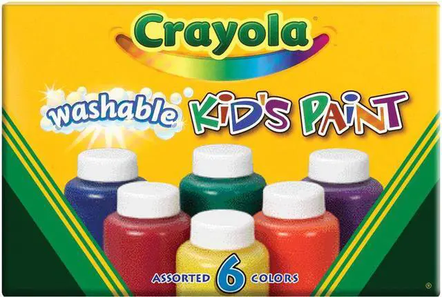 Alt view image 6 of 20 - Crayola Llc Formerly Binney & Smith BIN541204 Washable Kids Paint 6 Jar Set