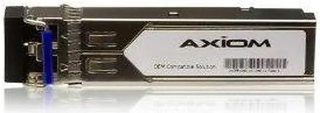 Main image of Axiom SFP Transceiver Modules are certified 100% compliant in all OEM applications. They are pre-configured with an application specific code to meet the requirement set forth by the router and switch OEMs. Axiom compatible transceivers per