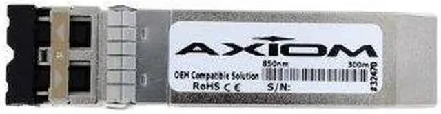 Main image of Axiom SFP+ Transceiver Modules are certified 100% compliant in all OEM applications. They are pre-configured with an application specific code to meet the requirement set forth by the router and switch OEMs. Axiom compatible transceivers pe
