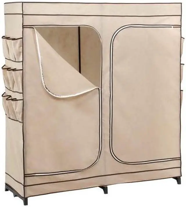 Alt view image 6 of 14 - Honey Can Do 60In Double Door Storage Closet With Shoe Organizer - WRD-01272