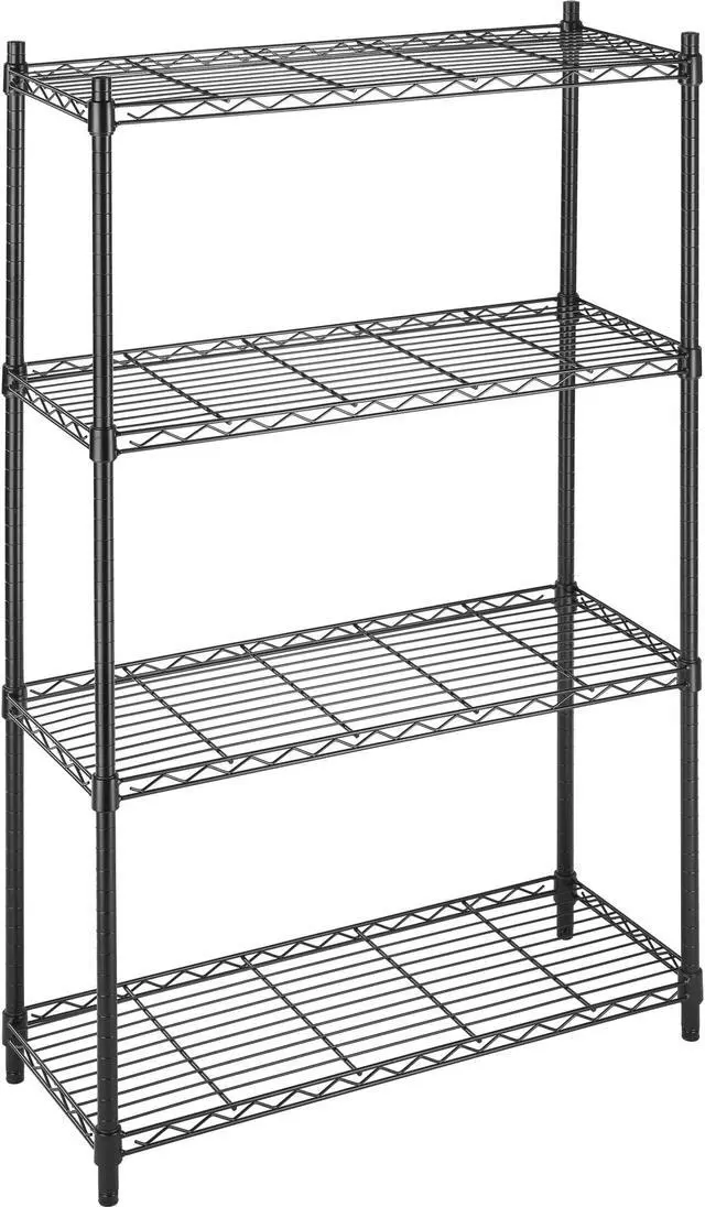 Main image of Whitmor Storage Rack - 4 Tier(s) - Floor - Gray, Black - Chrome Steel