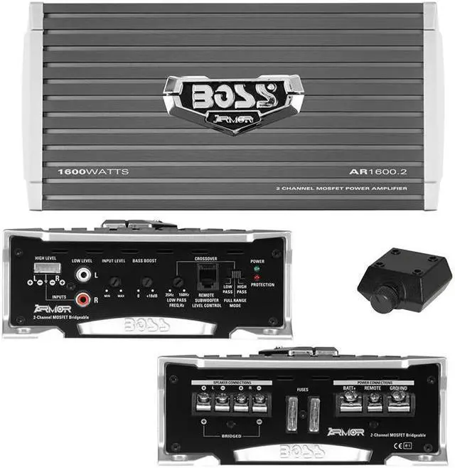 Alt view image 16 of 20 - New Boss Ar1600.2 1600 Watt 2 Channel Car Amplifier Car Audio Car Amp Class A/B