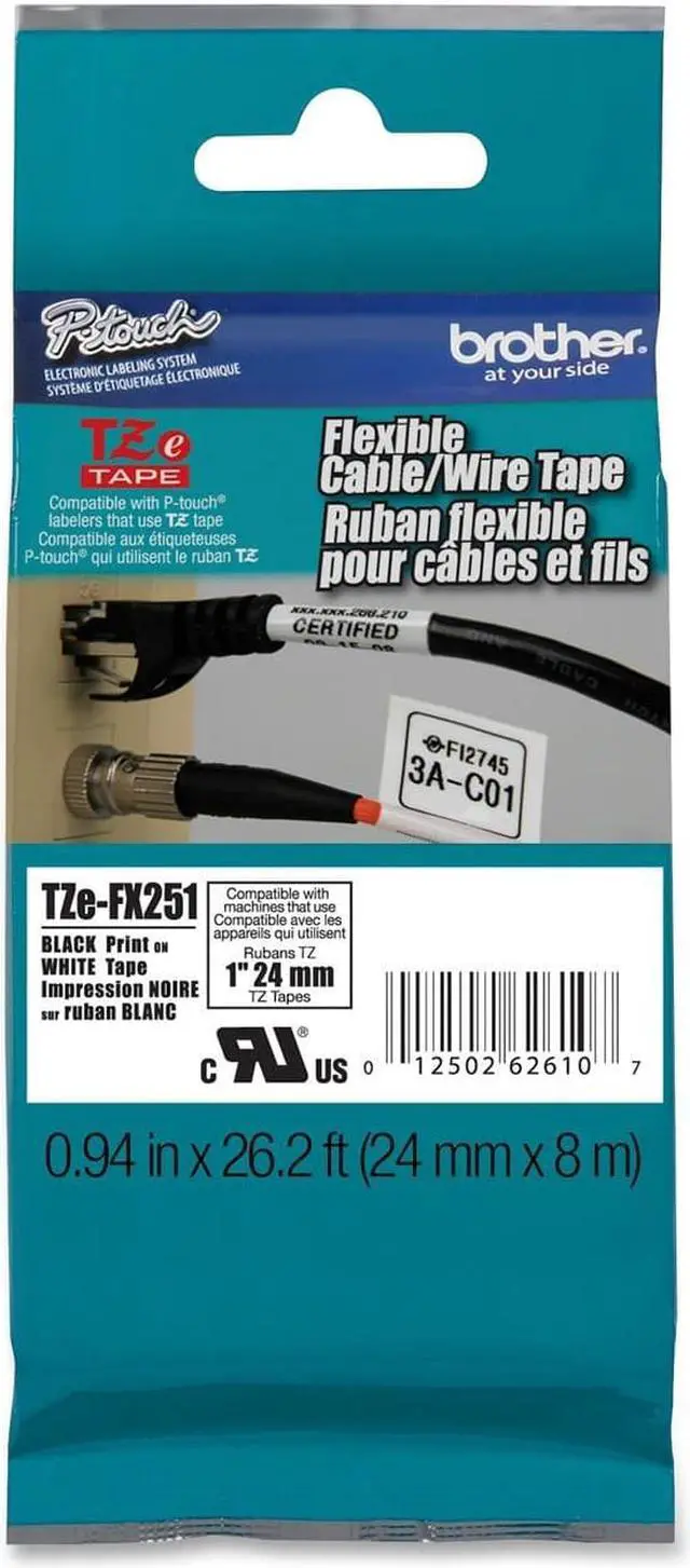 Alt view image 3 of 14 - Brother P-Touch TZe Flexible Tape Cartridge for P-Touch Labelers 1in x 26.2ft