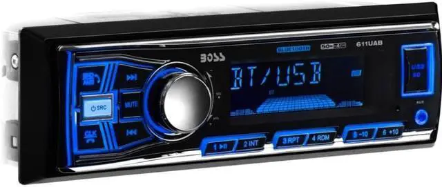 Alt view image 3 of 4 - Boss Audio 611UAB Single-DIN In-Dash Mechless AM-FM Receiver With Bluetooth