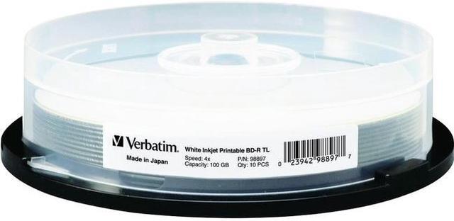 Alt view image 6 of 12 - Verbatim Blu-ray Recordable Media - BD-R - 4x - 100 GB - 10 Pack Spindle