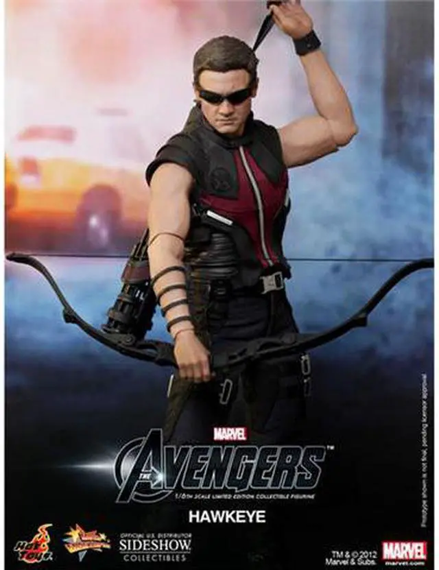 Alt view image 3 of 10 - Hawkeye The Avengers Movie Masterpiece Series 1/6 Scale Hot Toys Figure