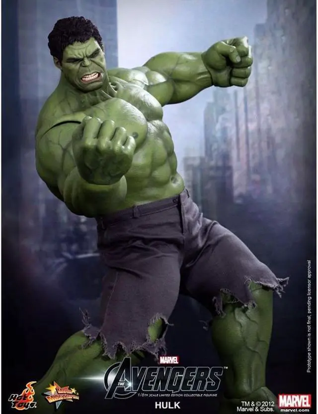 Alt view image 2 of 17 - Hulk The Avengers Movie Masterpiece One Sixth Hot Toys Action Figure