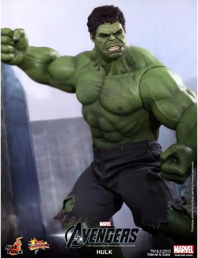 Alt view image 3 of 17 - Hulk The Avengers Movie Masterpiece One Sixth Hot Toys Action Figure