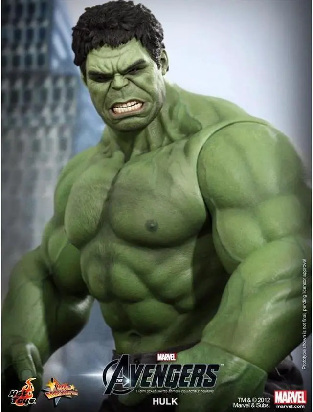 Alt view image 4 of 17 - Hulk The Avengers Movie Masterpiece One Sixth Hot Toys Action Figure