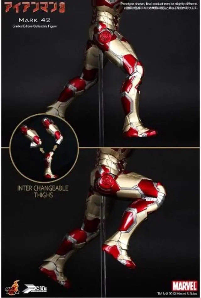 Alt view image 3 of 13 - Iron Man Mark XLII Power Pose Iron Man 3 Hot Toys 1/6 Scale Figure