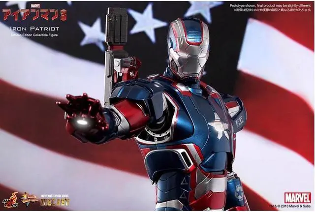 Alt view image 3 of 13 - Iron Patriot Iron Man 3 Movie Masterpiece 1/6 Scale Hot Toys Action Figure