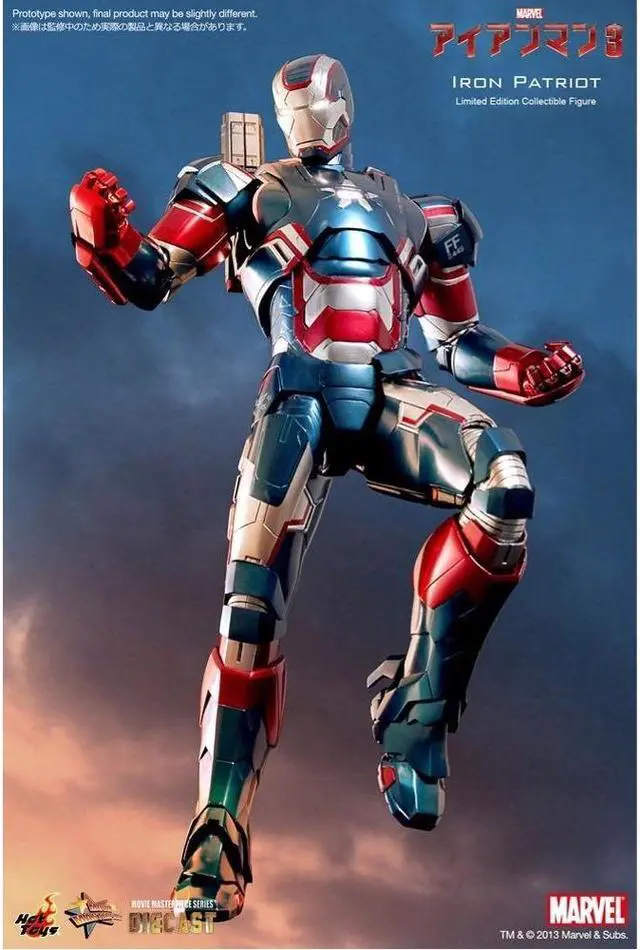 Alt view image 2 of 13 - Iron Patriot Iron Man 3 Movie Masterpiece 1/6 Scale Hot Toys Action Figure