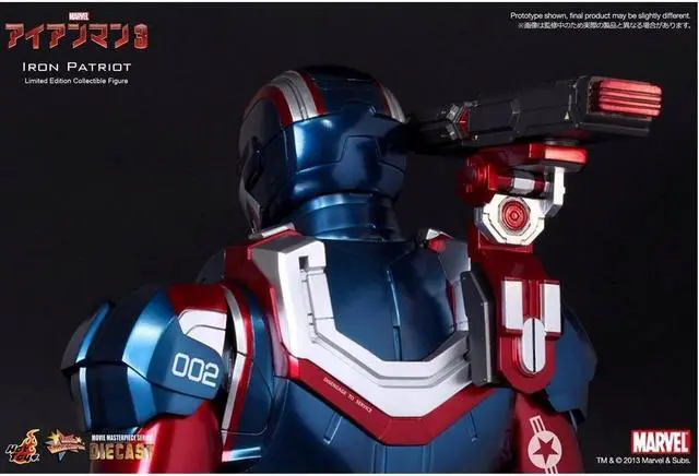 Alt view image 5 of 13 - Iron Patriot Iron Man 3 Movie Masterpiece 1/6 Scale Hot Toys Action Figure