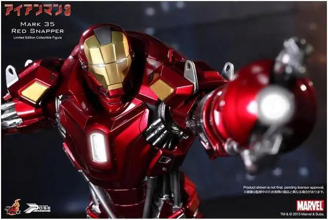 Alt view image 2 of 12 - Iron Man 3 Hot Toys 1:6 Power Pose Collectible Figure: Red Snapper Mark XXXV