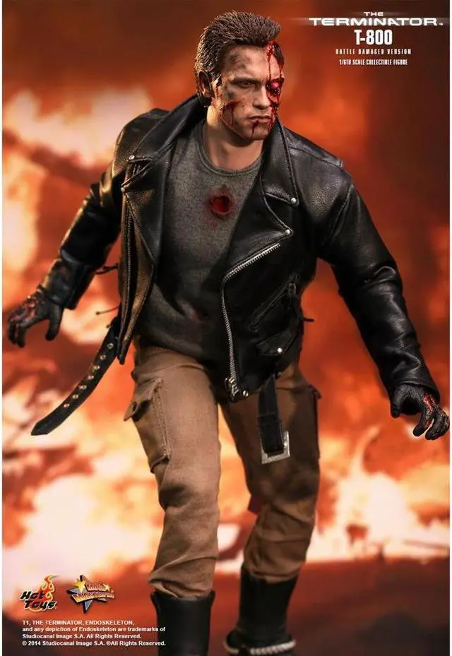 Alt view image 2 of 14 - Terminator T-800 Battle Damaged Version Hot Toys Movie 1/6 Scale Figure
