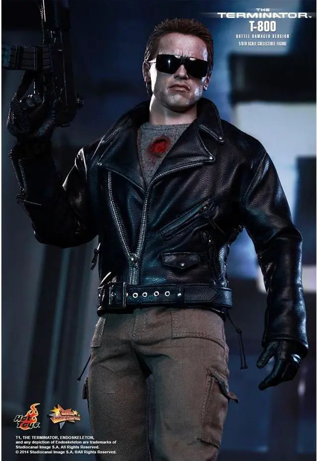 Alt view image 5 of 14 - Terminator T-800 Battle Damaged Version Hot Toys Movie 1/6 Scale Figure