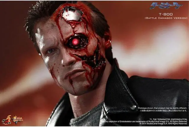 Alt view image 7 of 14 - Terminator T-800 Battle Damaged Version Hot Toys Movie 1/6 Scale Figure