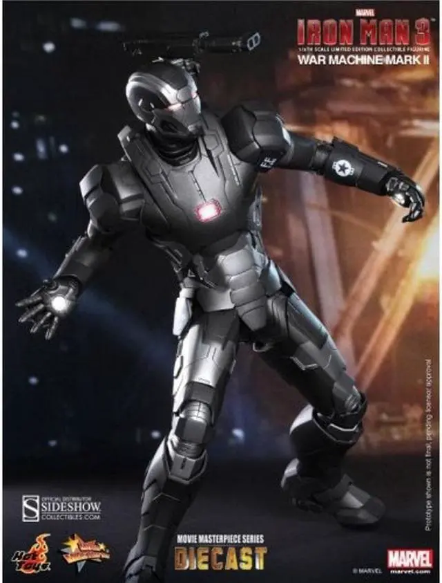 Alt view image 3 of 15 - War Machine Mark II Iron Man 3 Movie Masterpiece Sixth Scale Hot Toys Figure