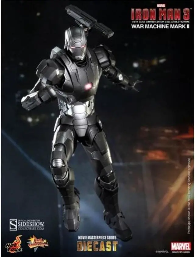 Alt view image 4 of 15 - War Machine Mark II Iron Man 3 Movie Masterpiece Sixth Scale Hot Toys Figure