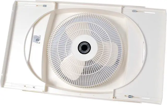 Alt view image 3 of 20 - Air King Storm Guard 16" 3-Speed 1/16 HP Plastic Blade Ball Bearing Window Fan