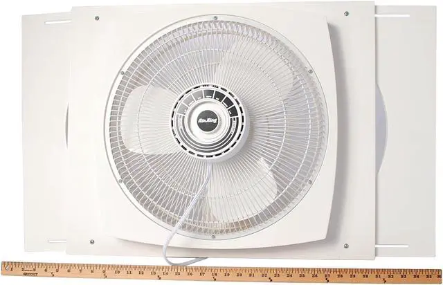 Alt view image 4 of 20 - Air King Storm Guard 16" 3-Speed 1/16 HP Plastic Blade Ball Bearing Window Fan