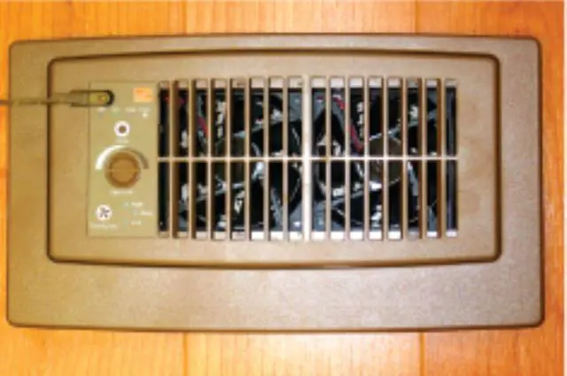 Alt view image 2 of 5 - Flush Mount Heating and Air Conditioning Booster Fan, Brown