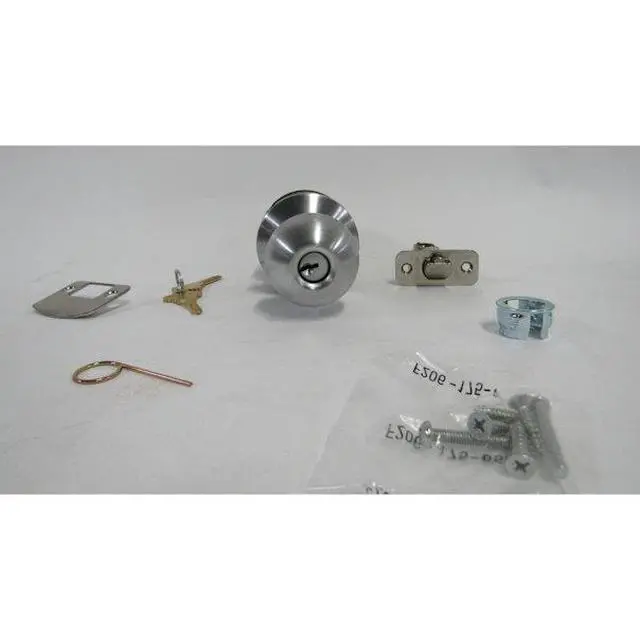 Alt view image 3 of 3 - 4/PACK SCHLAGE LOCK F F51ORB626K4 ORBIT ENTRY KNOB LOCKSET K4 SATIN CHROME