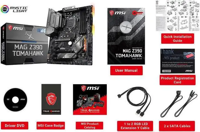 Alt view image 10 of 10 - MSI MAG Z390 TOMAHAWK LGA 1151 (300 Series) Intel Z390 HDMI SATA 6Gbs USB 31 ATX Intel Motherboard