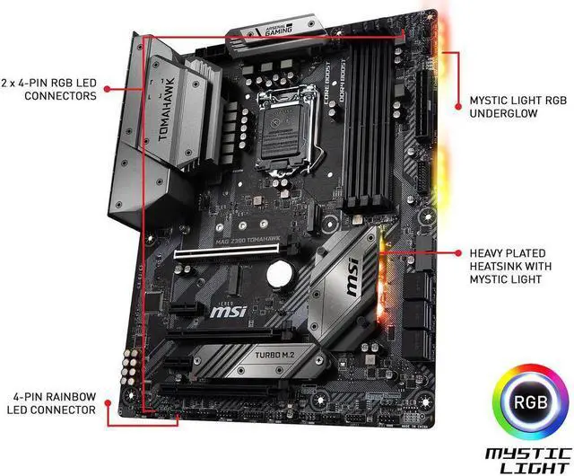 Alt view image 9 of 10 - MSI MAG Z390 TOMAHAWK LGA 1151 (300 Series) Intel Z390 HDMI SATA 6Gbs USB 31 ATX Intel Motherboard