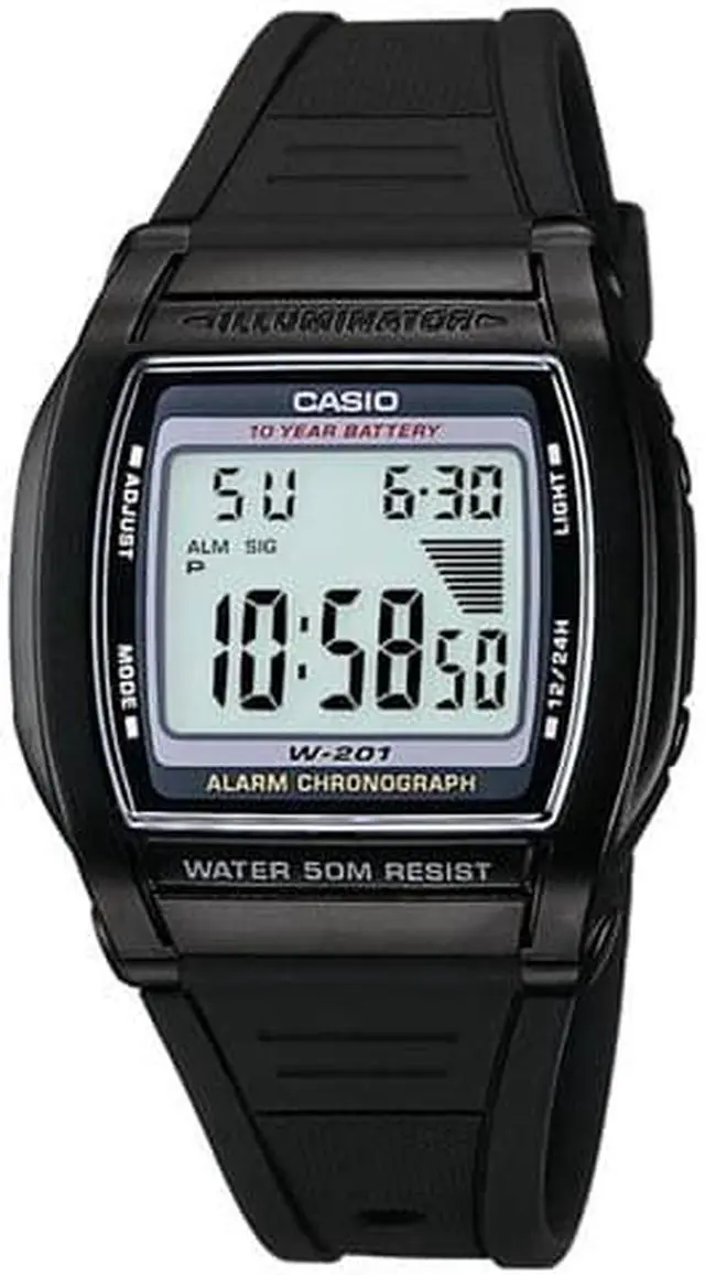 Main image of Casio Men's W201-1AV Alarm Illuminator Watch
