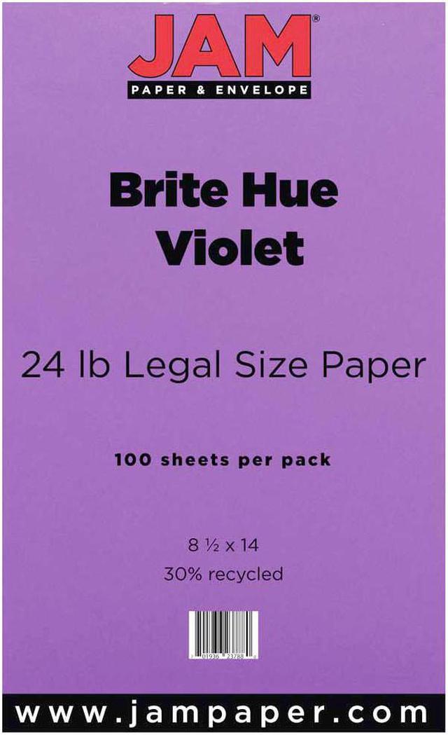 JAM Paper® 8 1/2 x 14 Legal Size Paper - Recycled Brite Hue Violet