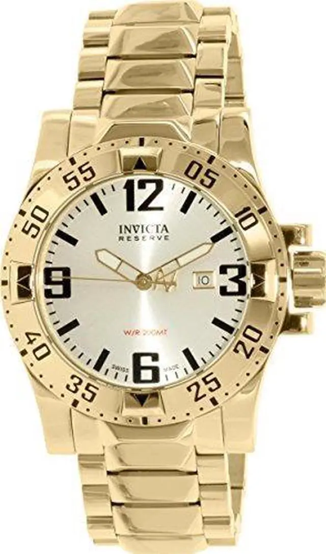 Alt view image 11 of 14 - Men's Excursion Reserve 18K Gold Plated SS Silver-Tone Dial