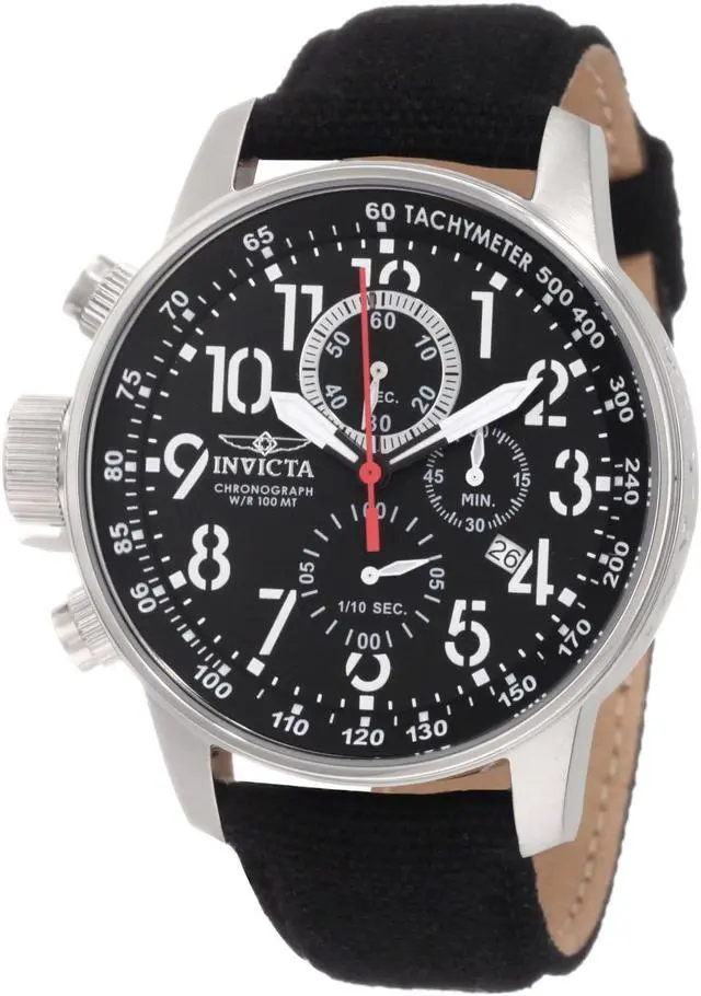 Alt view image 5 of 15 - Invicta 1512 Men's Black 1/10 Second Lefty Chronograph
