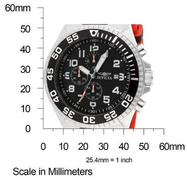 Alt view image 4 of 12 - Invicta Men's Pro Diver Chronograph Black Dial Black/Red Polyurethane