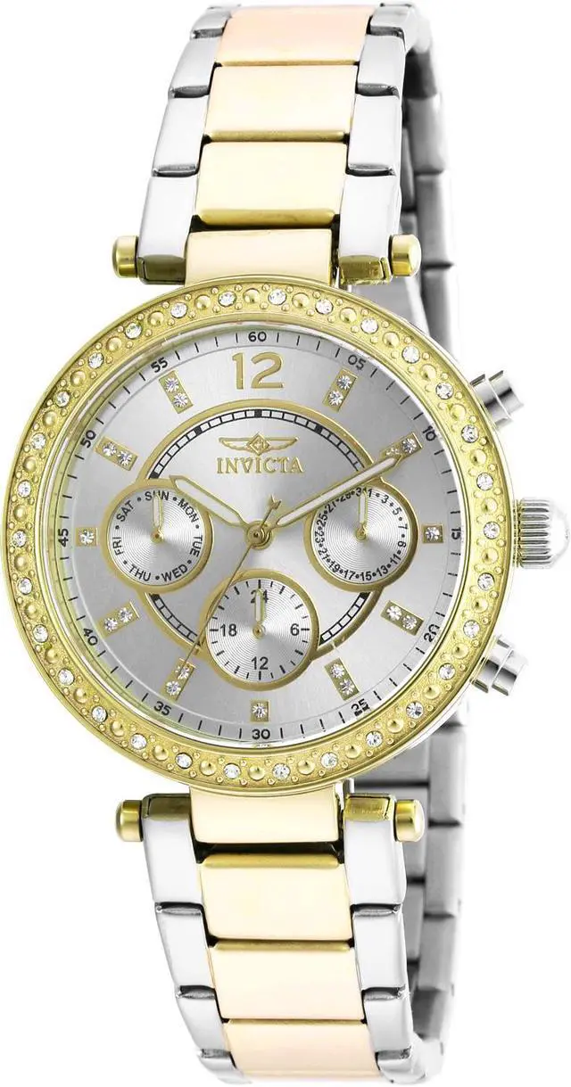 Alt view image 2 of 5 - Invicta 20470Syb Women's Angel Multi-Function Two-Tone Stainless Steel Silver-Tone Dial Watch