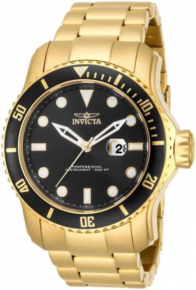 Alt view image 10 of 13 - Invicta Men's 15351 Pro Diver Quartz 3 Hand Black Dial Watch